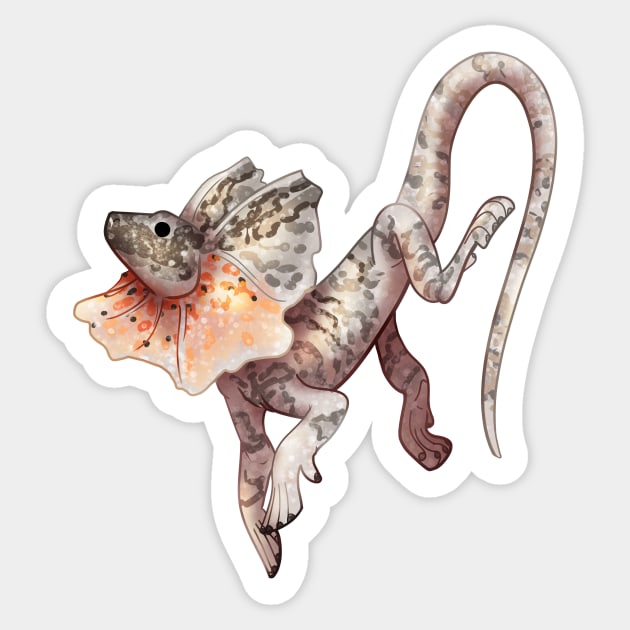 Cozy Frilled Lizard Sticker by Phoenix Baldwin